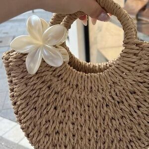 Pearl White Plumeria Flower Hair Clip